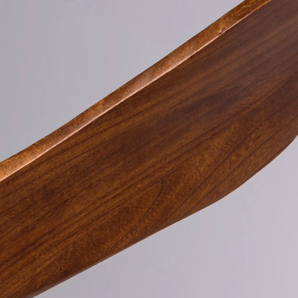 Ventilatore da soffitto Minimal con luce LED e 3 ali in legno massello, motore DC silenzioso, 6 velocità reversibili, nero o marrone, 42 pollici – 2