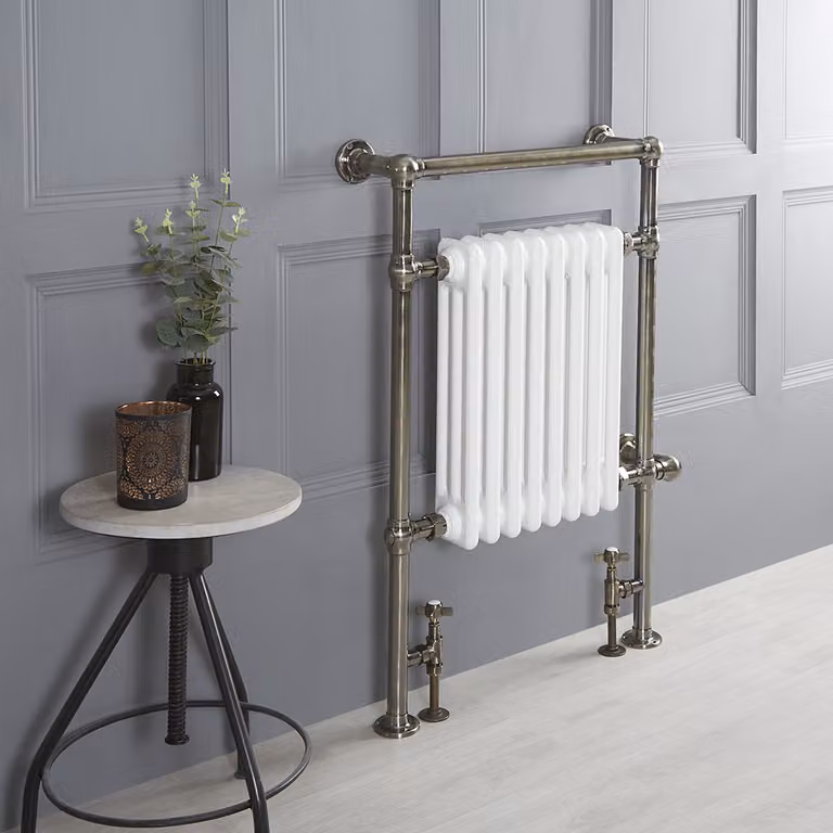 Scaldasalviette Tradizionale Misto Ottone Spazzolato 930x620mm - Elizabeth