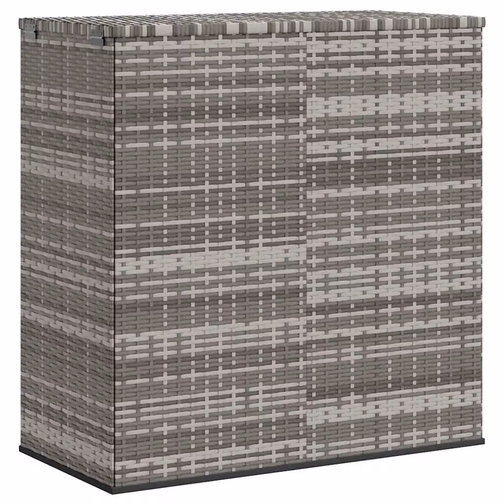 Contenitore da giardino moderno in rattan PE e metallo vidaXL Grigio L: 100 cm, P: 49 cm, H: 103,5 cm – 2