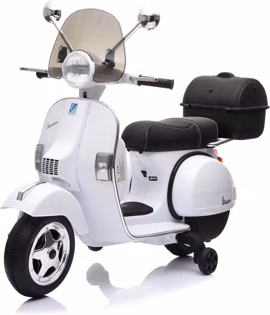 Piaggio Vespa PX150 Elettrica 12V per Bambini Bianca con Luci e Suoni