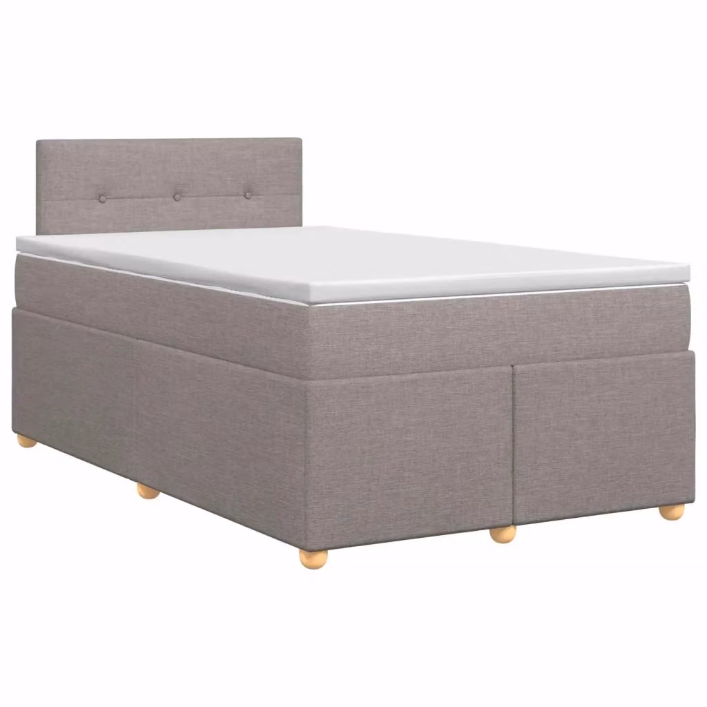 Letto box spring con materasso ibrido vidaXL in tessuto beige e grigio L/P: 120 x 200 cm – 2
