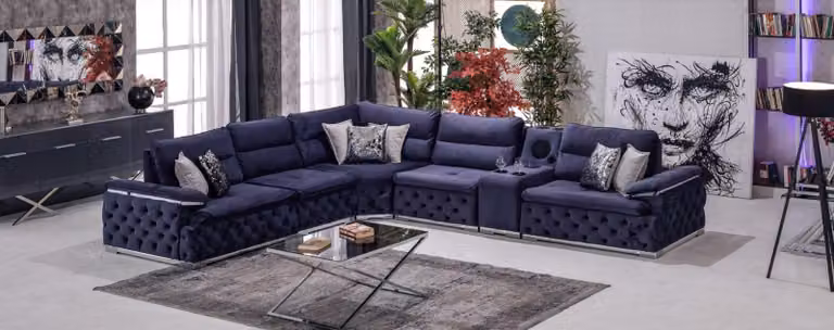 Ecksofa L-Form Couch Chesterfield Möbel Sofa Design Möbel Italien Wohnlandschaft