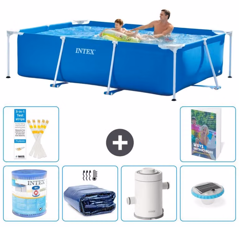 Piscina fuori terra rettangolare - 260x160x65 cm - 5 pezzi - Modello S101