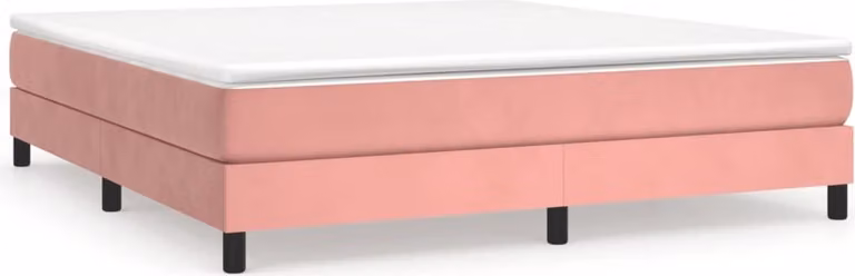 Struttura Letto a Rete a Molle Rosa 160x200 cm in Velluto