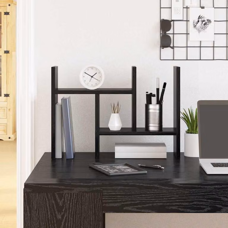 Maison Exclusive - Organizer da scrivania in materiale ligneo effetto rovere nero