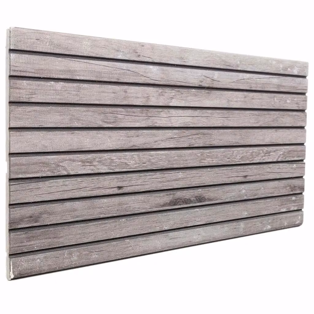 Set di 10 pannelli da parete autoadesivi in schiuma EPS con effetto pietra e design geometrico moderno, colore Grigio, L: 100 cm x H: 50 cm, spessore 2,5 cm, modello CFW4403878 – 2