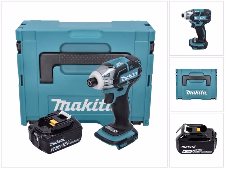 Avvitatore a impulsi a batteria Makita DTS 141 T1J 18 V 40 Nm 1/4" brushless + 1x batteria ricaricabile 5,0 Ah + Makpac - senza caricabatterie