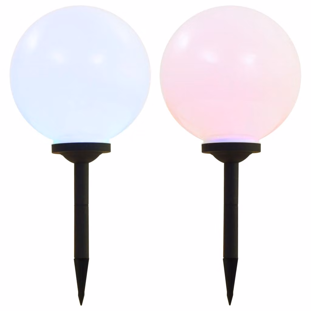The Living Store - Lampade solari da esterno, 2 pezzi, LED, a forma di sfera, 30 cm, RGB