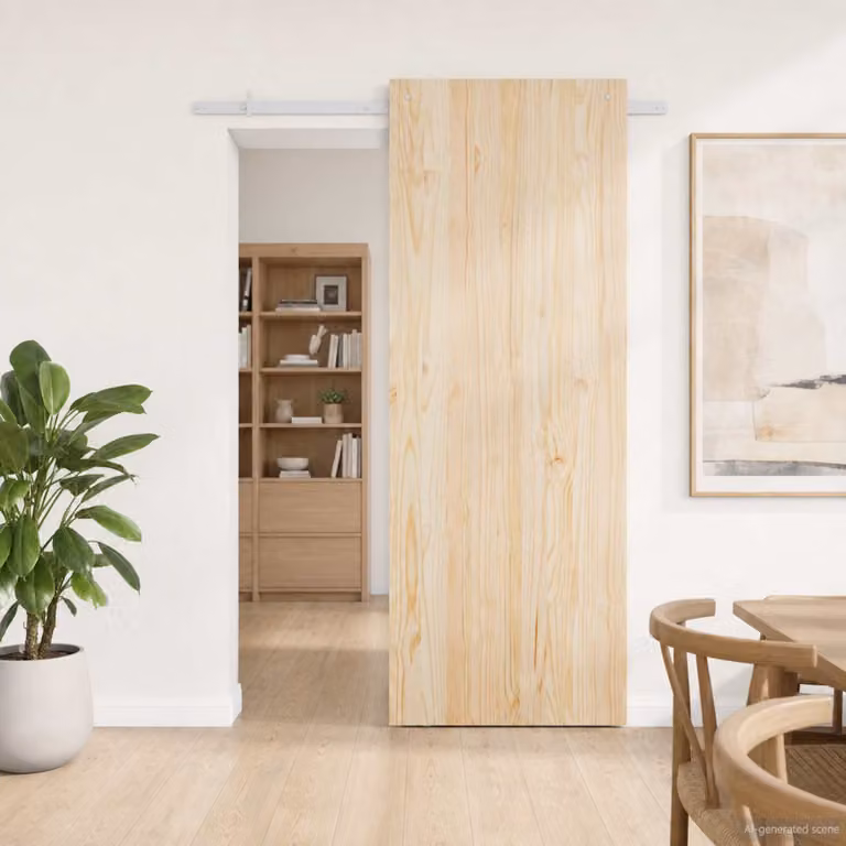 vidaXL Kit di ferramenta per porta scorrevole 152,4 cm Acciaio Bianco