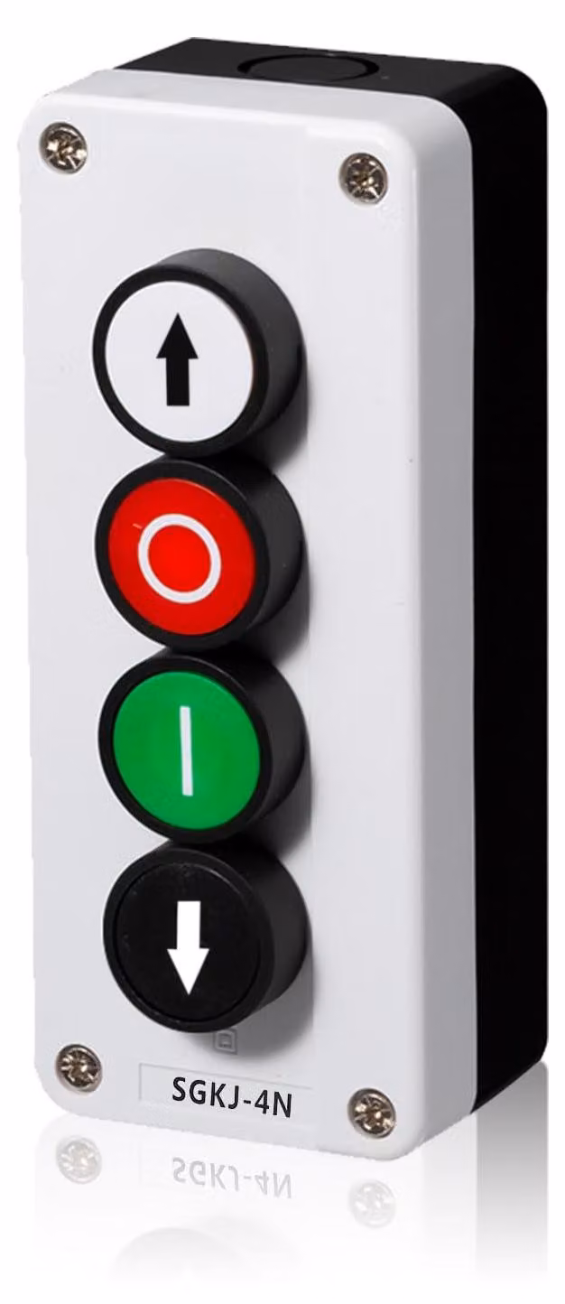 Interruttore a pulsante SGKJ-4N, auto-ripristinante, in ABS, 10A/400V, grado di protezione IP32