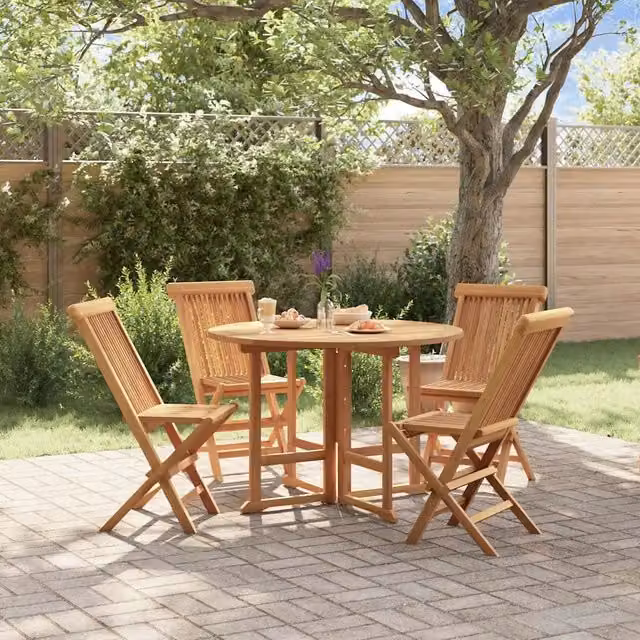 Set da Pranzo Pieghevole per Esterni 5pz Legno Massello di Teak 3096571