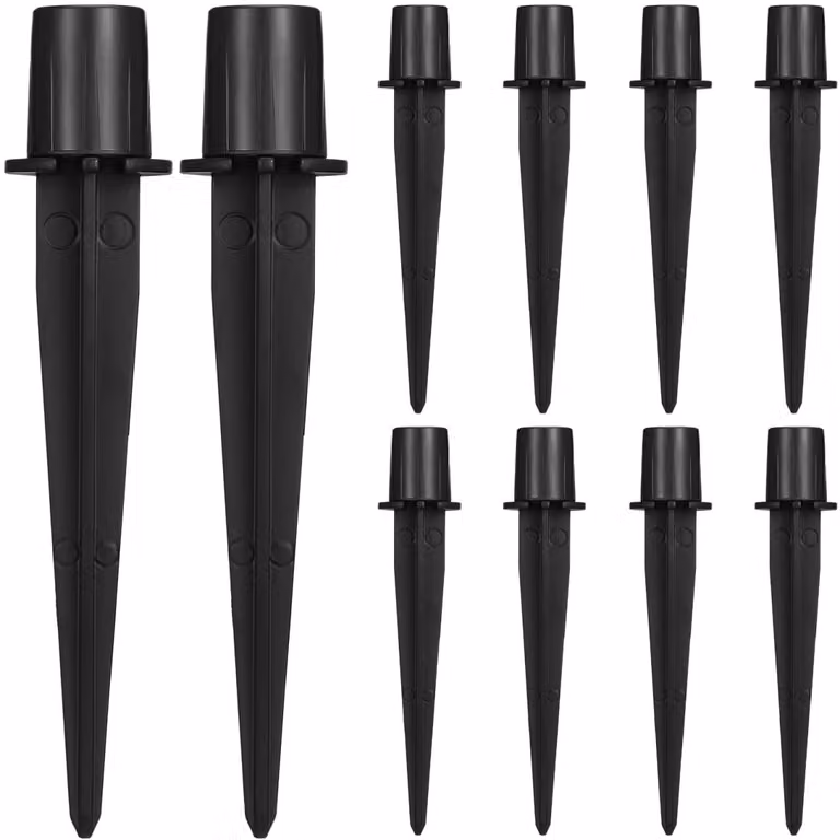 Spiedini di base in alluminio, 13,5 cm, confezione da 10, per lampade solari