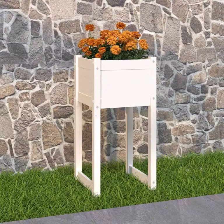 Fioriera rialzata vidaXL in legno di pino bianco L/P/H: 40 x 40 x 81 cm