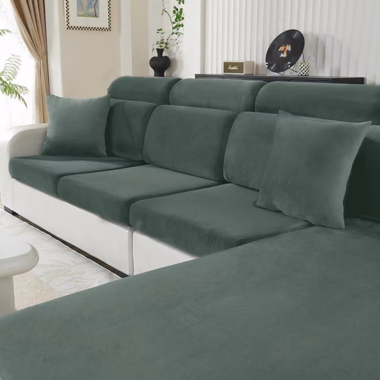 Copertura per cuscino da seduta, chaise longue, verde chiaro, antiscivolo, lavabile