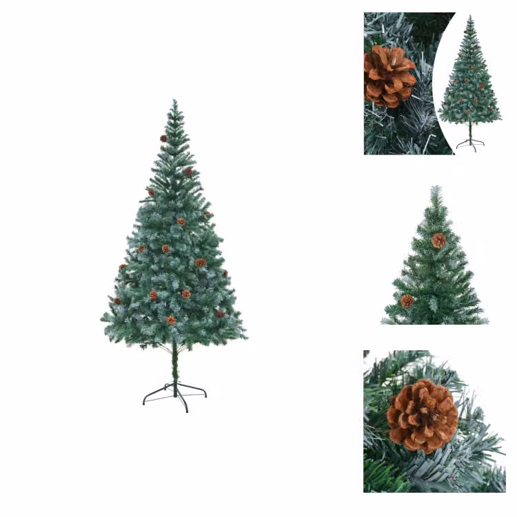 vidaXL Albero di Natale artificiale con pigne da 210 cm - Alberi di Natale