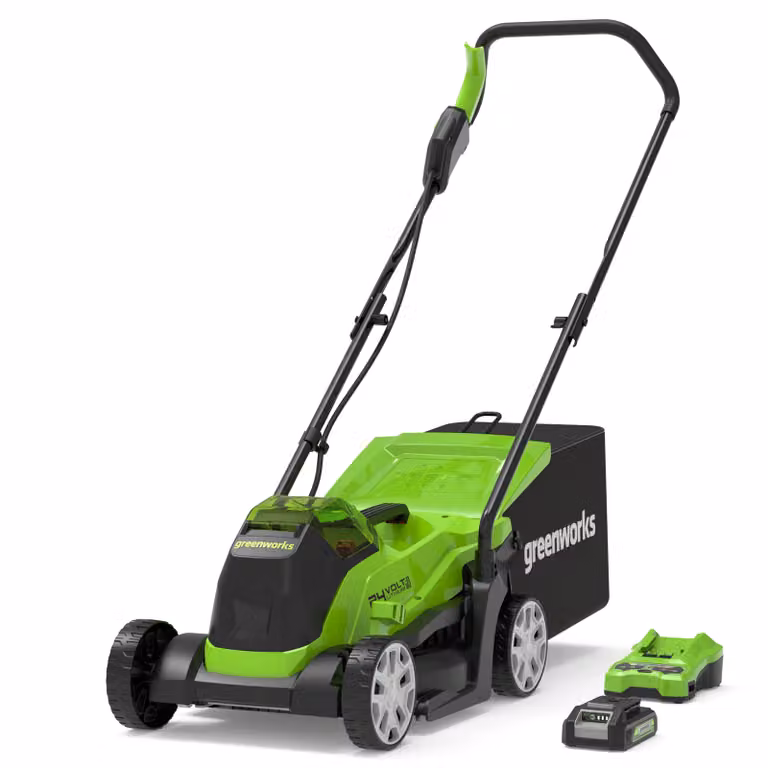 Rasaerba Greenworks POWERALL 24V Verde con Batteria Ricaricabile 2Ah e Kit Mulching