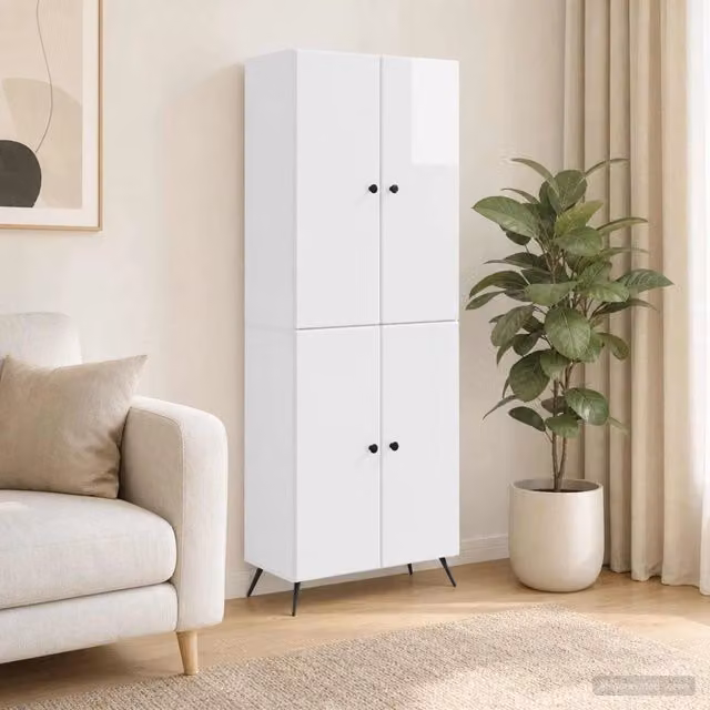 Set di armadi 2 pz Bianco Lucido Legno ingegnerizzato 3416866