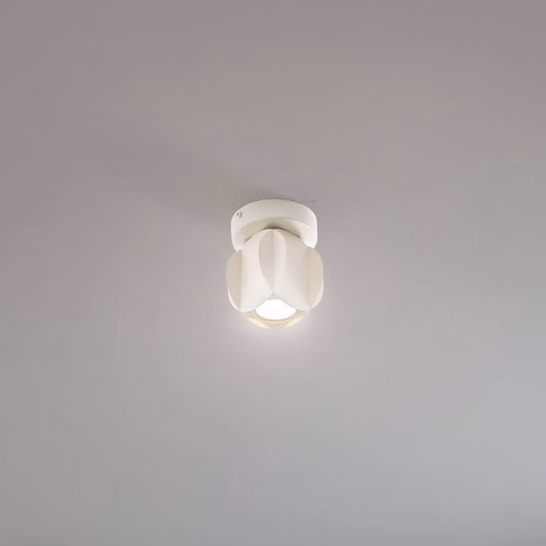 Faretto da soffitto GAMBIT, bianco crema, Ø 10 cm, metallo, GU10 GAMBIT HELAM, Crema / Ambra, Soggiorno / Sala da pranzo, Metallo, Moderno