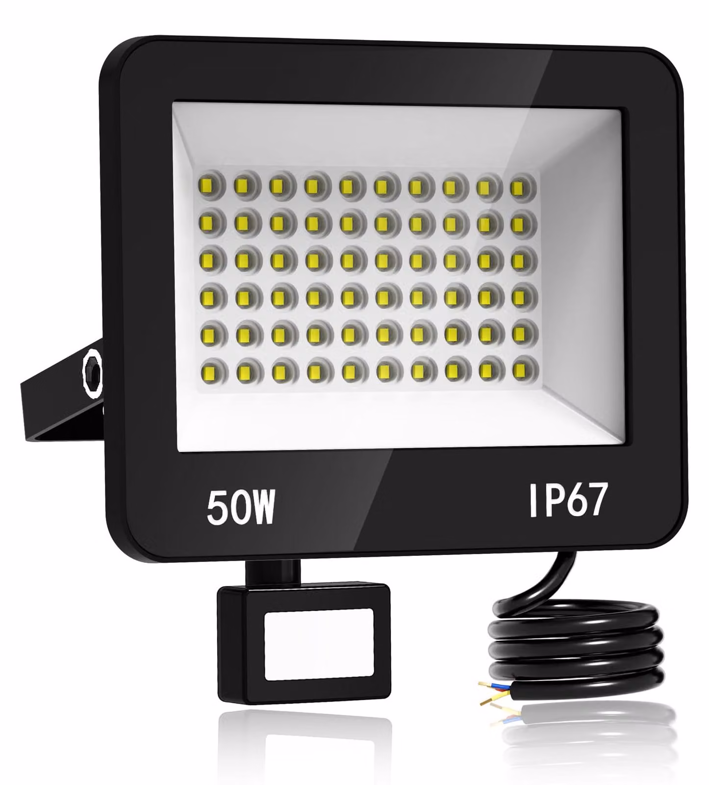 Faretto LED da esterno, 50W, 5000 lumen, 6500K, con sensore di movimento