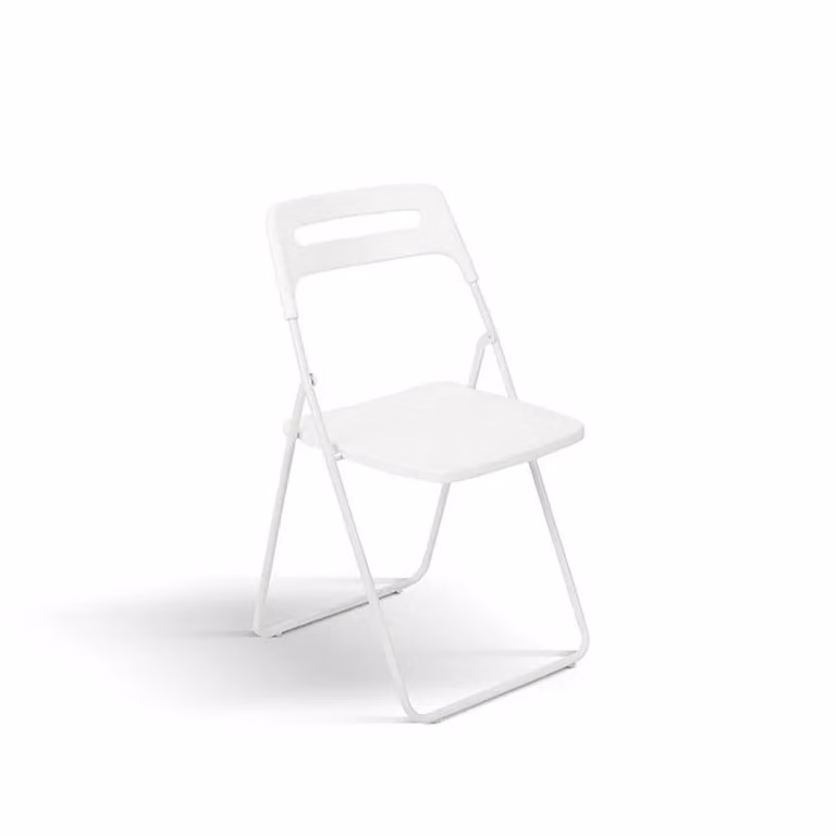 Set di 6 sedie pieghevoli ALMERIA in metallo bianco e polipropilene bianco
