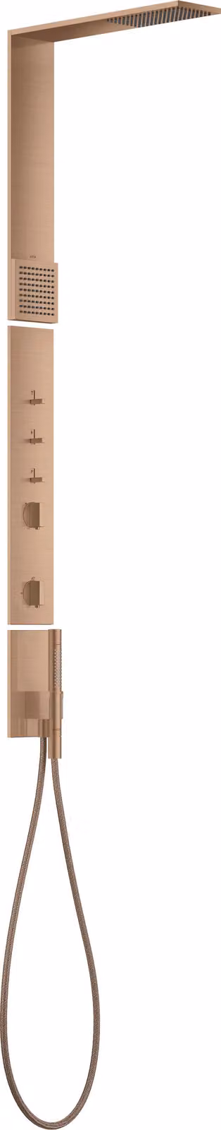 hansgrohe AXOR ShowerComposition Panneau de douche, avec thermostat, douche de tête 110/220, douchette dépaule, accessoires inclus, 12595310, 12595310
