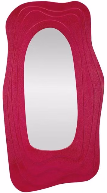 Specchio da parete Dafne fucsia con sagoma ondulata 98x172 cm