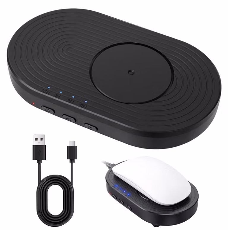 Agitatore meccanico per mouse con timer, sistema plug-and-play, colore nero