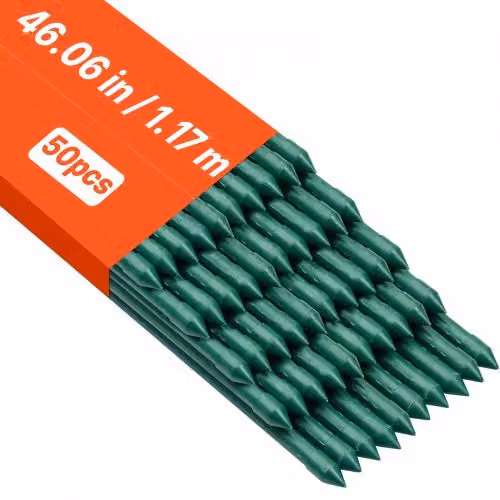 VEVOR Confezione da 50 Picchetti da Giardino Verdi in Plastica per Piante Rampicanti e Orto, Altezza: 117 cm