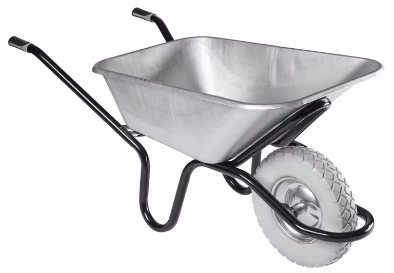 Carriola con vasca zincata - Capacità: 120 litri - Portata: 250 kg - Metallo nero