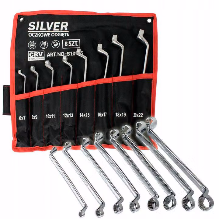 8pcs chiave ad anello - piegata /silbern
