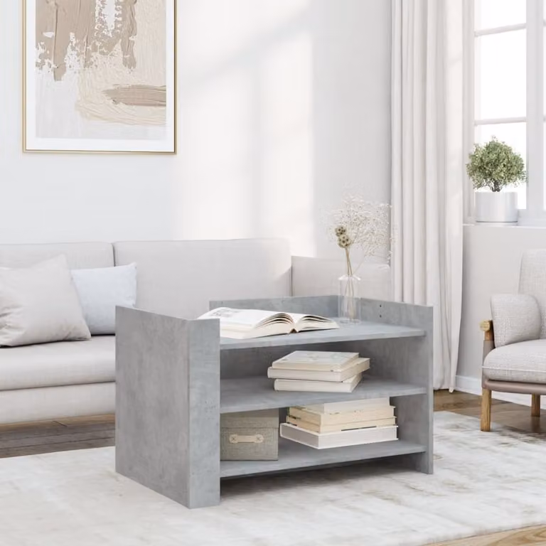 Maison Exclusive - Tavolino grigio cemento 80x50x50 cm Materiale ligneo