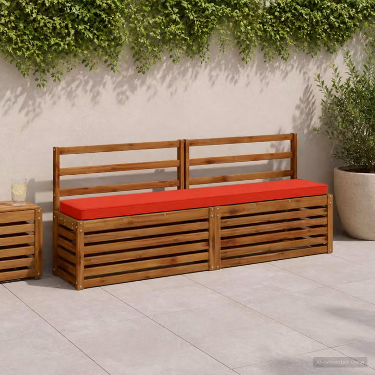 Cuscino per panchina vidaXL VUGHT rosso in poliestere con rivestimento rimovibile e resistente ai raggi UV