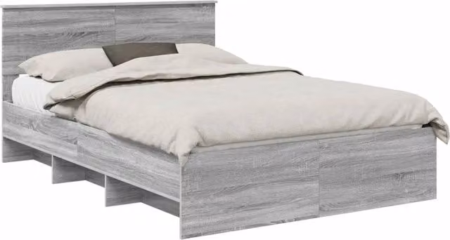 Letto matrimoniale | Letto per adulti | Struttura del letto con testiera Grigio Sonoma 160 x 200 cm