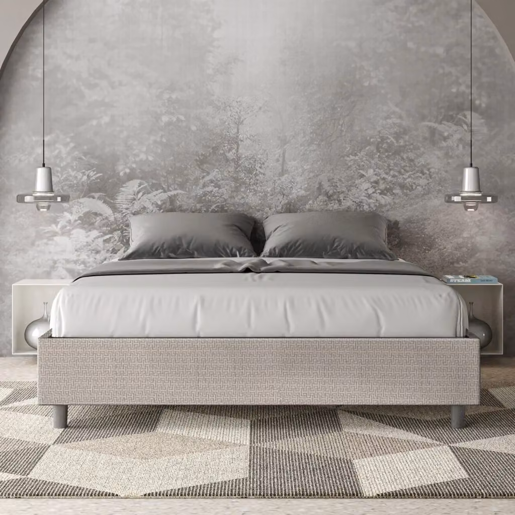 Letto Matrimoniale Sommier GIORDANOSHOP con Rete Azelia Labirinto 01 Bianco L/P/H: 160 x 210 x 39 cm – 2