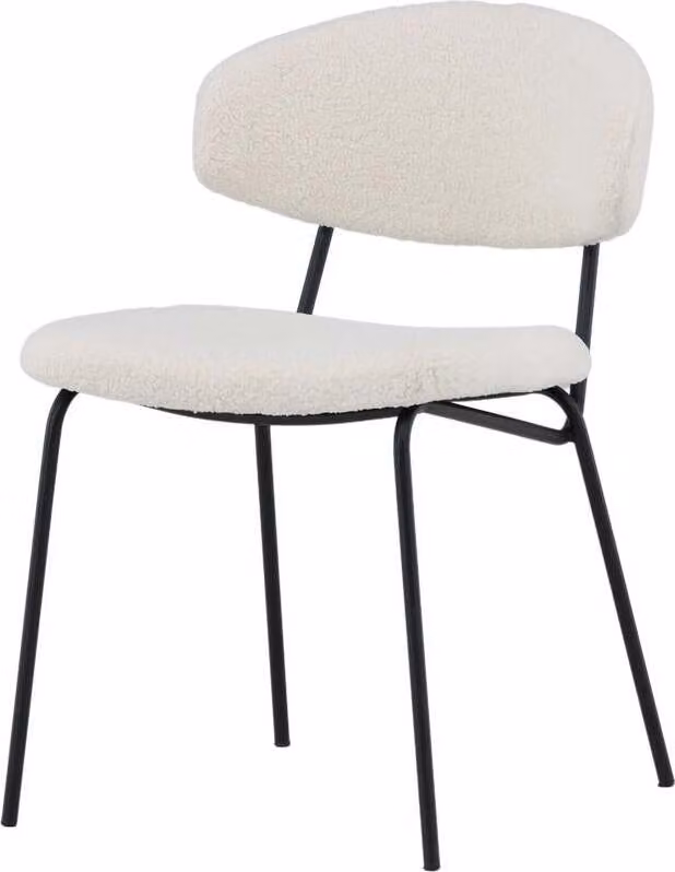 FURNLUX Sedia da sala da pranzo Chico White Und Black 50cm / Hauptfarbe: Weiß / Dimensioni: 50 x 57 x 79 cm