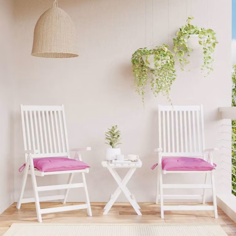 Set di 2 cuscini per sedia vidaXL rosa in tessuto idrorepellente, forma quadrata, L 40 cm x P 40 cm x H 7 cm