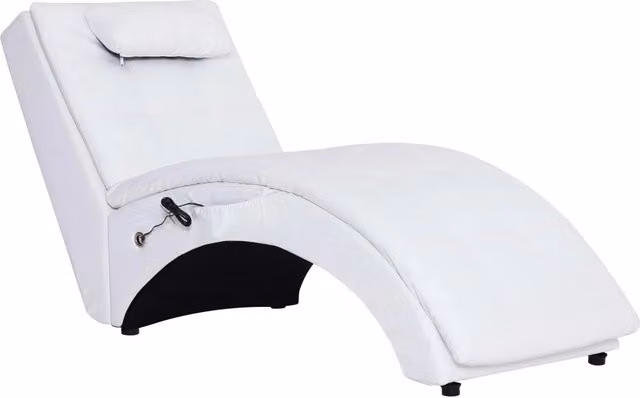 Sdraio Massaggiante con Cuscino Bianca in Similpelle CFW6550433