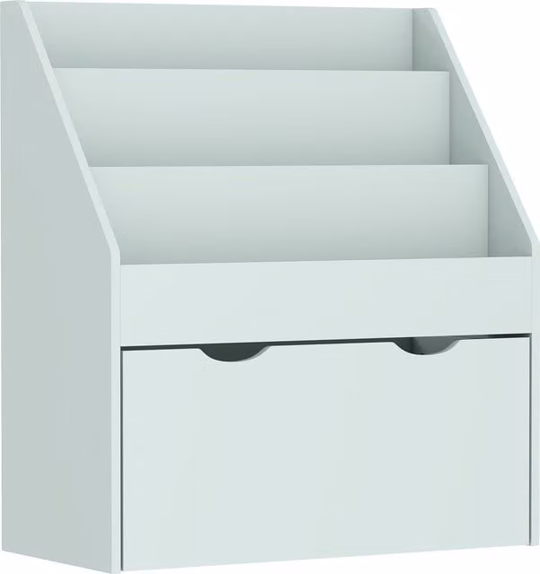 Libreria per bambini AIYAPLAY con 3 ripiani e cassetto, verde, L 62,5 cm x P 30 cm x H 70 cm, Aosom Italy