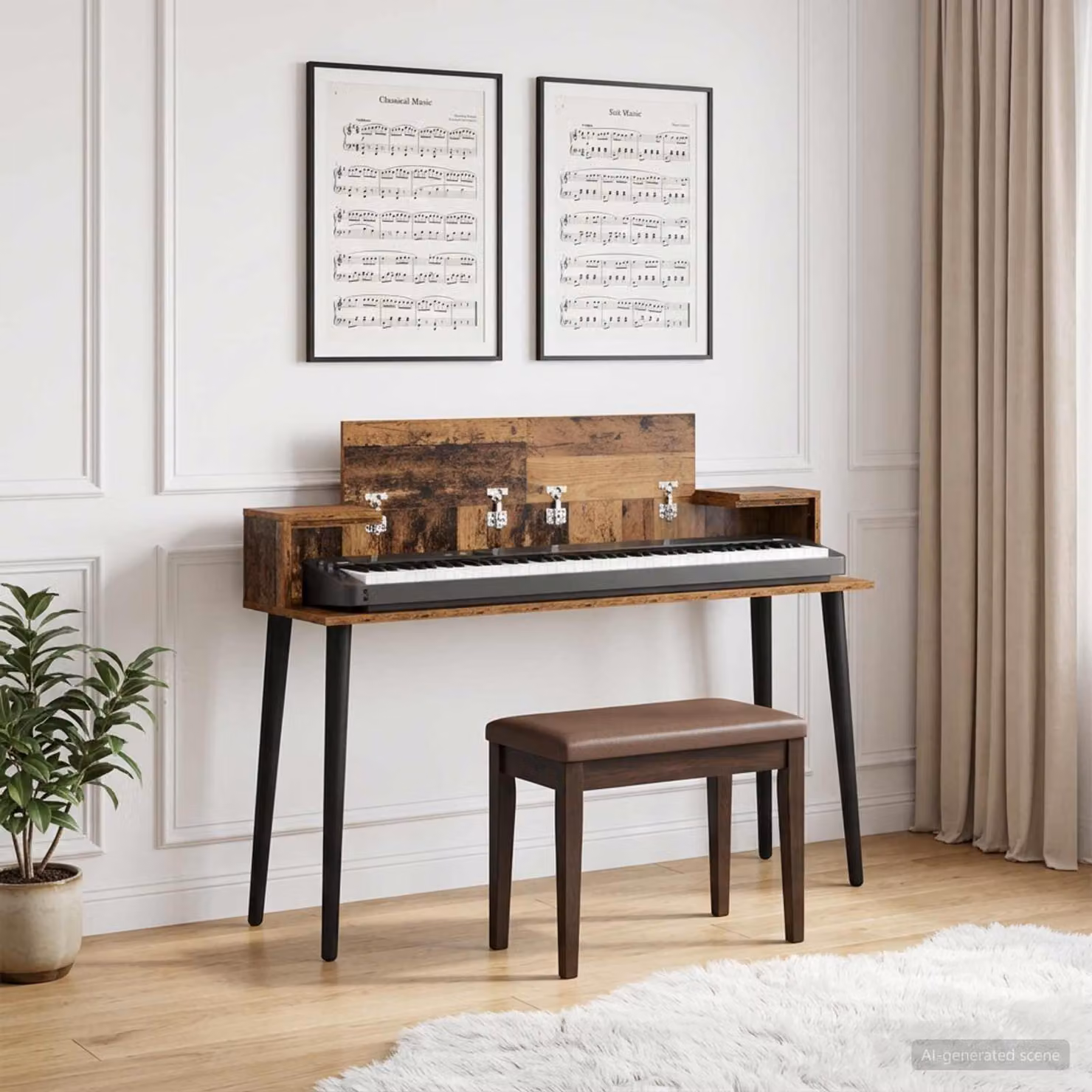Scrivania da studio moderna vidaXL in legno color marrone L: 110 cm, P: 36 cm, H: 19,5 cm