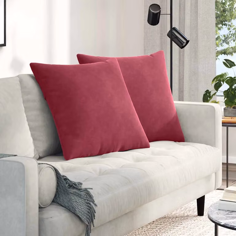 Set di 2 cuscini da divano quadrati vidaXL in tessuto a coste rosso, L 60 cm x L 60 cm
