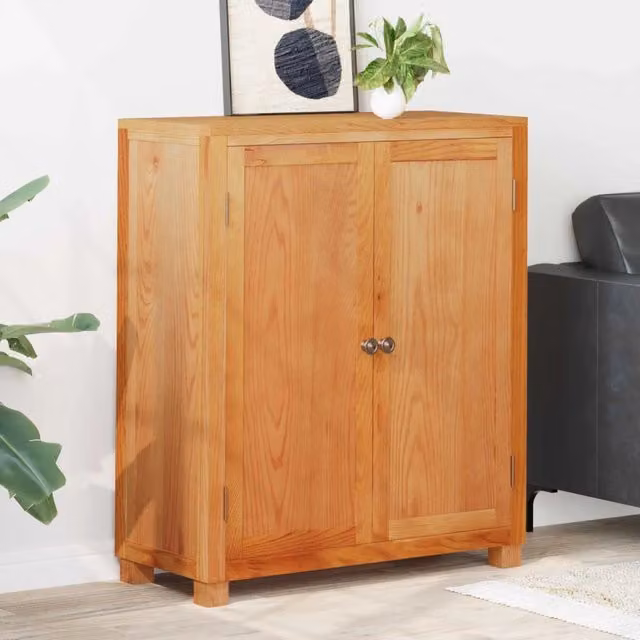 Armadietto Marrone 80 x 35 x 95 cm Legno di Quercia Massello 4106554