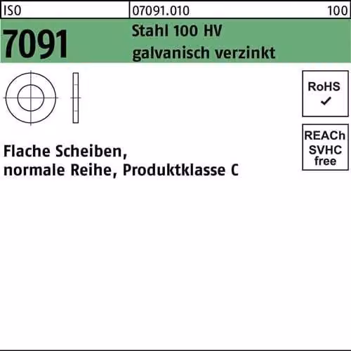 Dischi Reyher ISO 7091 acciaio 10 galv. vz 070910109100000 (100 pezzi)