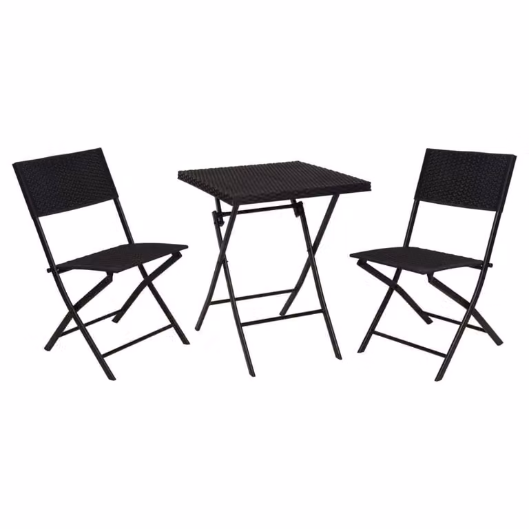ProGarden Set bistrot da giardino 3 pezzi look rattan