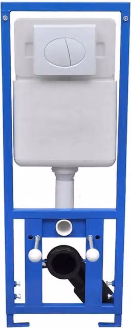 Sciacquone a scomparsa CFW5501502 con sistema dual flush e risparmio idrico, colore bianco e blu, L: 41 cm, P: 14 cm, H: 110-125 cm, capacità 11 l – 1