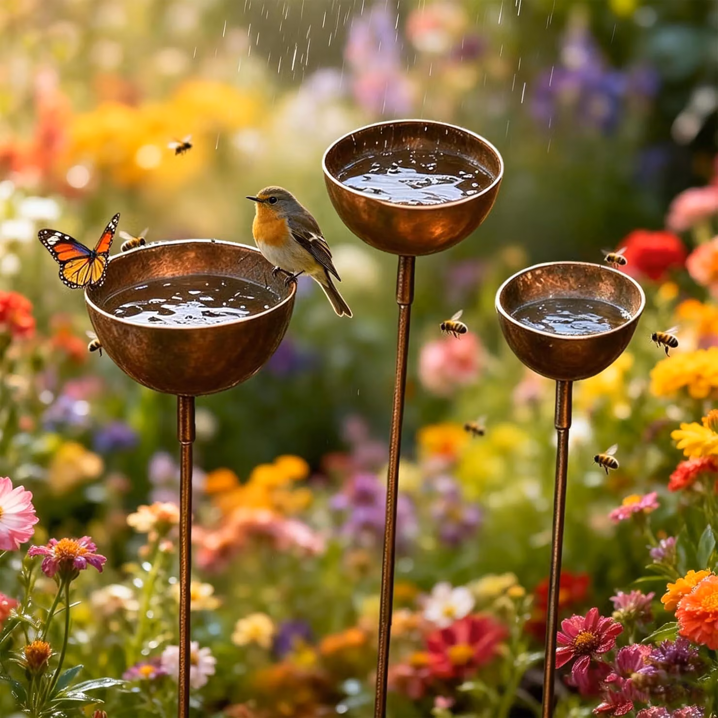 Set di 3 contenitori decorativi per insetti, ideali per il giardino