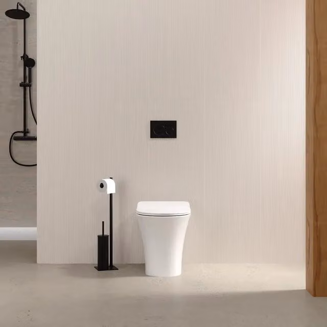 Vaso filo muro in ceramica bianca lucida con sedile copri-wc softclose | Sofia