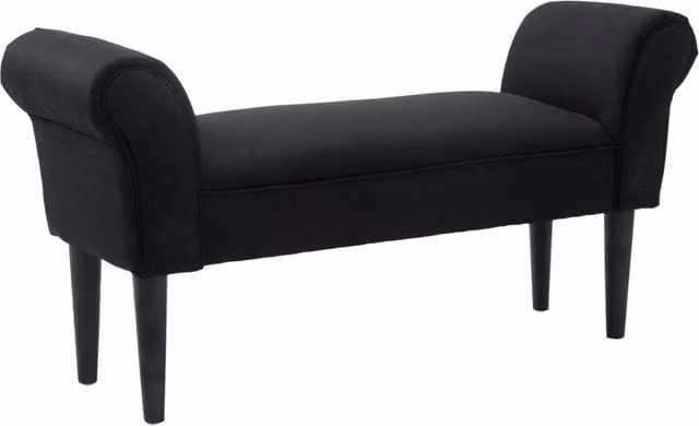 Panca imbottita con contenitore XYLO in velluto nero L: 102 cm, P: 36 cm, H: 51 cm
