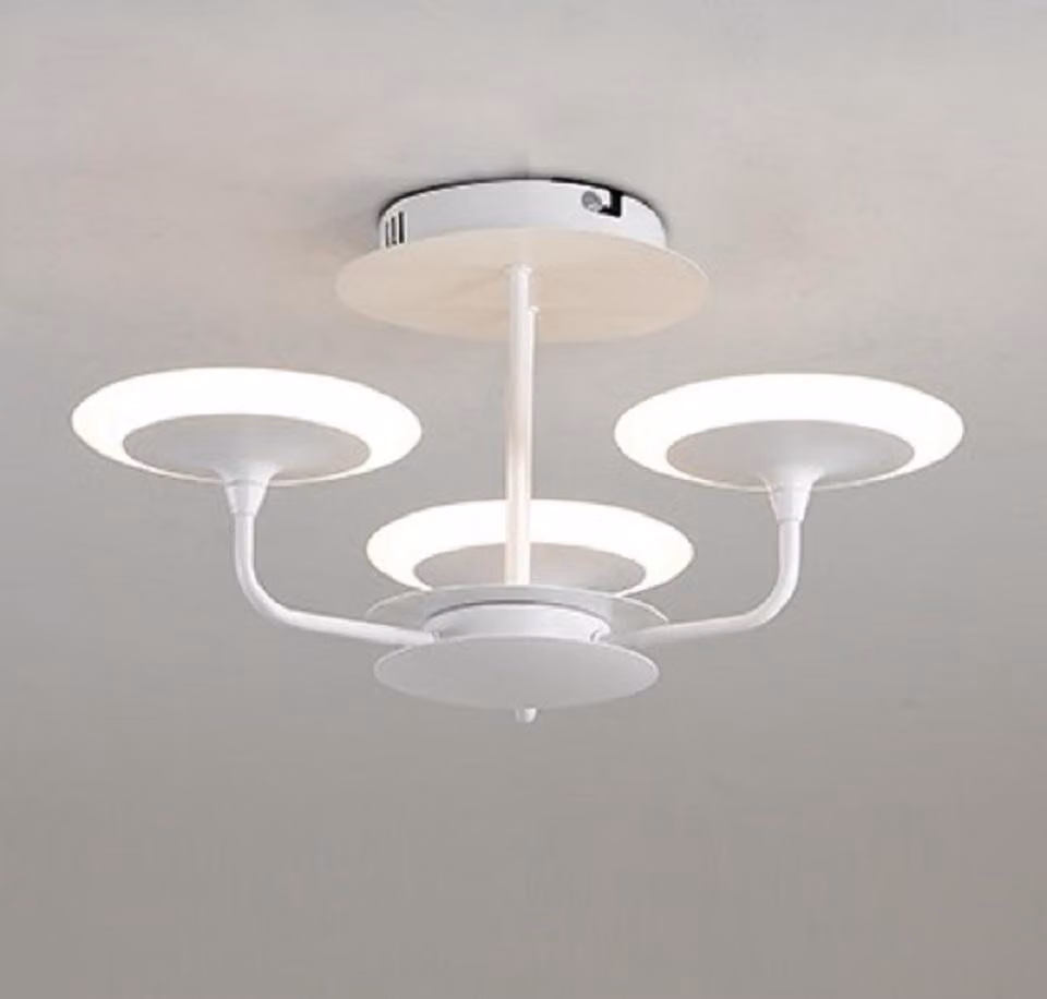 9230X+3+bs Plafoniera LED bianca Eurotondisplay Lampada 9230X con telecomando Colore della luce/luminosità regolabile Paralume in acrilico Illuminazione A+ Luce LED da soggiorno
