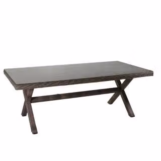 Tavolo rettangolare Baltimora Vacchetti in polyrattan e vetro grigio L: 200 cm, P: 100 cm, H: 72 cm