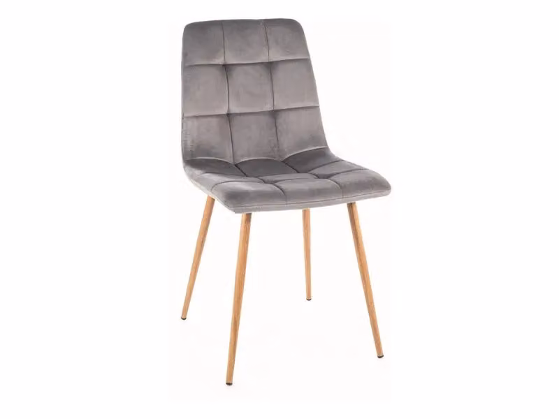Sedia da pranzo imbottita LUMI 400 - rovere / grigio